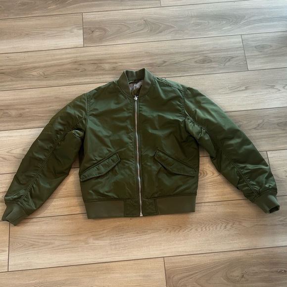 Everlane Olive Green Bomber Jacket - Picture 1 of 3